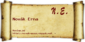 Novák Erna névjegykártya