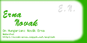 erna novak business card